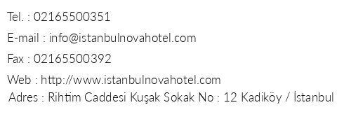 Hotel Nova telefon numaralar, faks, e-mail, posta adresi ve iletiim bilgileri